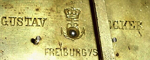 Gustav Becker c. 1871 stamped metal
