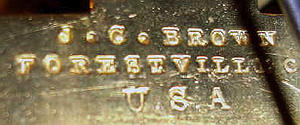 J. C. Brown c. 1848 stamped metal