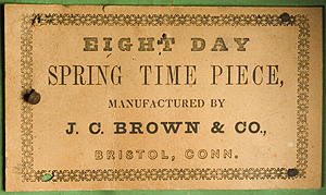 J. C. Brown c. 1850 paper label