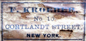 Kroeber c. 1868 paper label