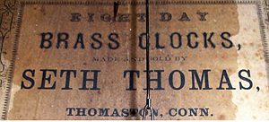 Seth Thomas c. 1868 paper label