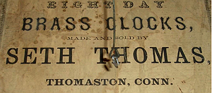 Seth Thomas c. 1870 paper label