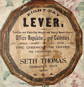 Seth Thomas c. 1890 paper label