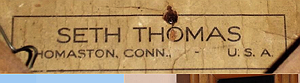 Seth Thomas c. 1900 paper label