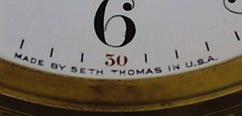 Seth Thomas c. 1920 lettered label