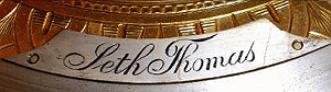 Seth Thomas label c. 1915 lettered label