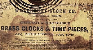 Waterbury trademark c. 1870 paper label
