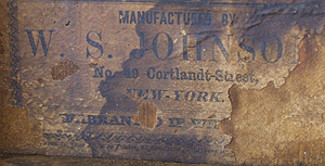 William S. Johnson c. 1850 paper label